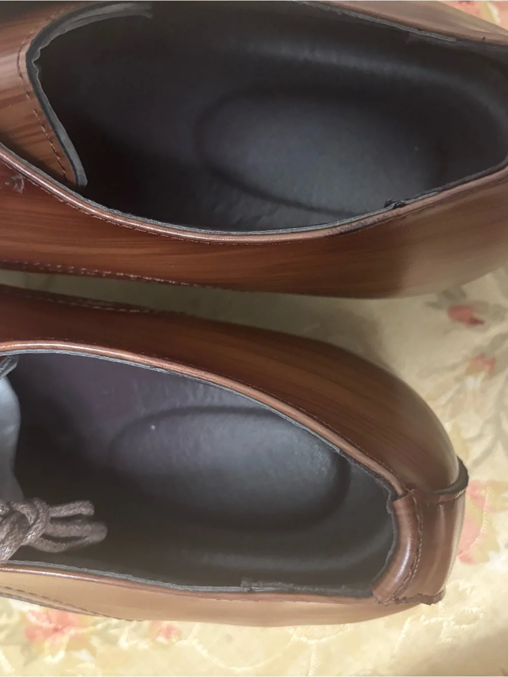 Men's Brown Leather Lace-Up Derby Dress Shoes